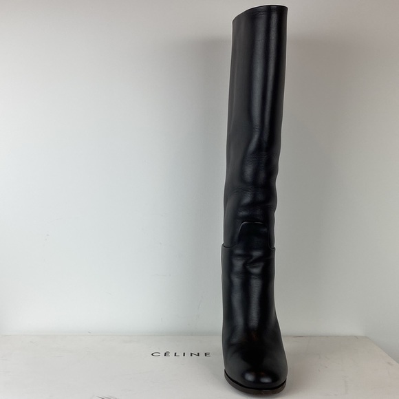 Celine Black Leather heeled boots in size 38.5 - Picture 10 of 14